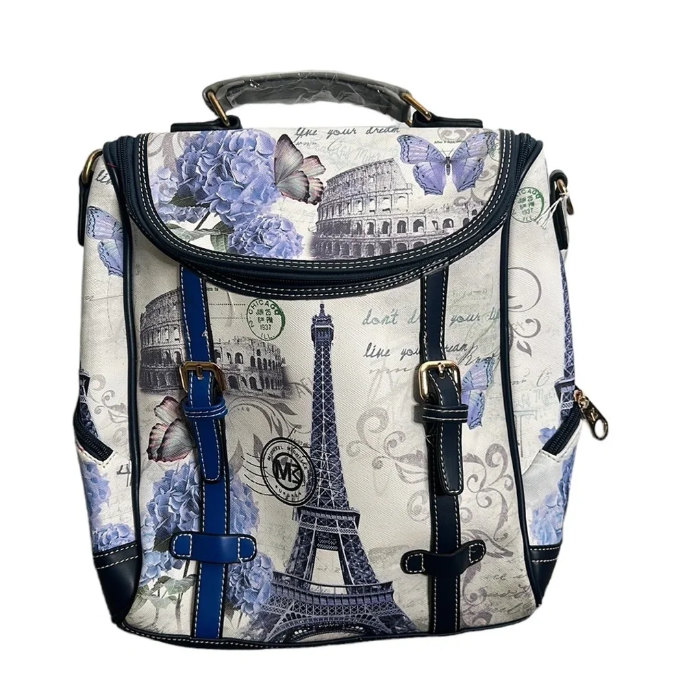 Michael Michelle bag pack navy blue gray